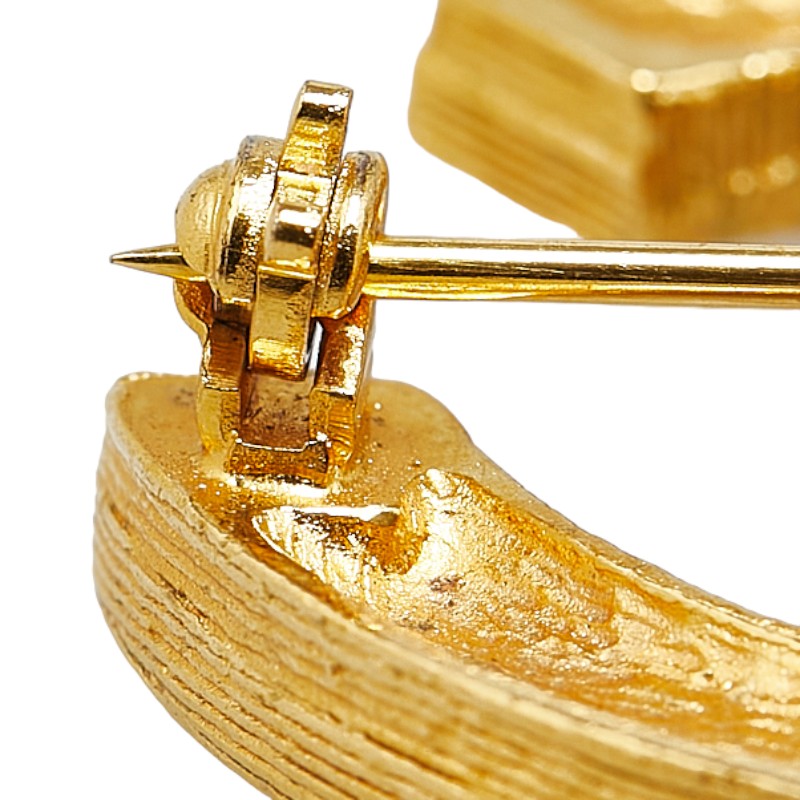 Top Quality Chanel Vintage Coco Mark Rhinestone Brooch Gold Plated