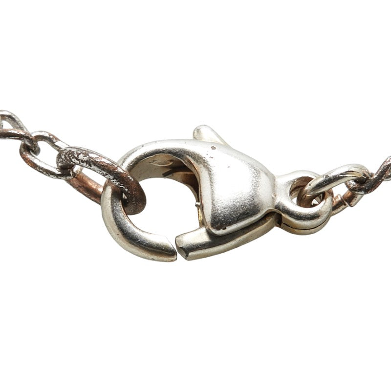 Top Quality Chanel Coco Mark Strawberry Motif Necklace Silver Pink Metal