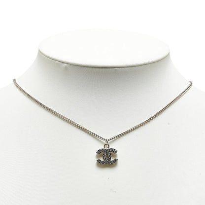 Top Quality Chanel Coco Mark Rhinestone Metal Necklace