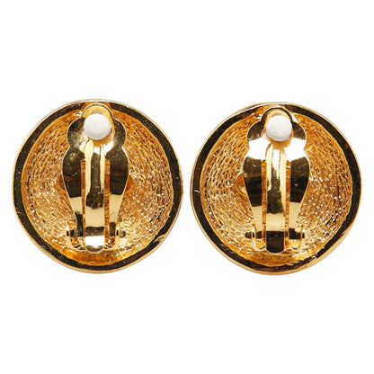 Top Quality Chanel Coco Mark Matelasse Round Clip-On Earrings Gold Plated