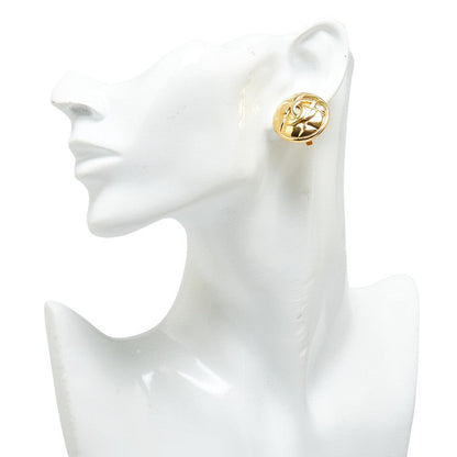 Top Quality Chanel Coco Mark Matelasse Round Clip-On Earrings Gold Plated