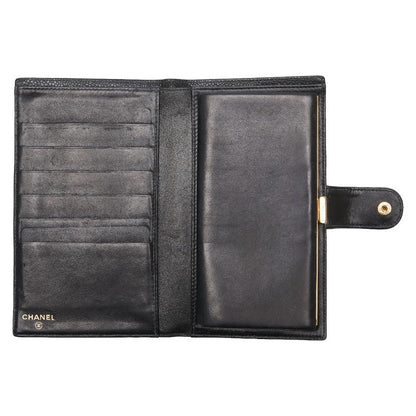 Top Quality Chanel Caviar Skin Coco Mark Long Wallet