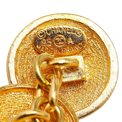 Top Quality Chanel Vintage Coco Mark Round Double Cufflinks Gold Plated