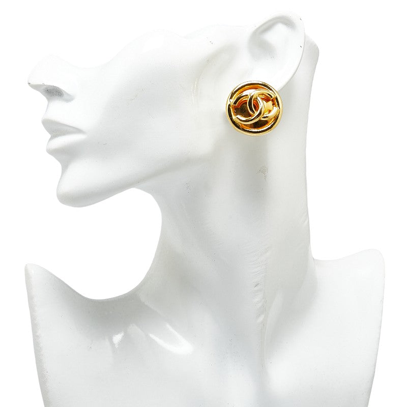 Top Quality Chanel Vintage Coco Mark Earrings Gold Plated