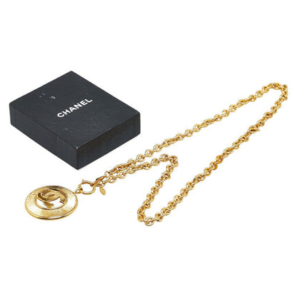 Top Quality Chanel Coco Mark Round Necklace Gold Plated
