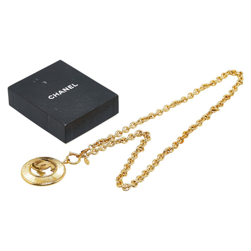 Top Quality Chanel Coco Mark Round Necklace Gold Plated