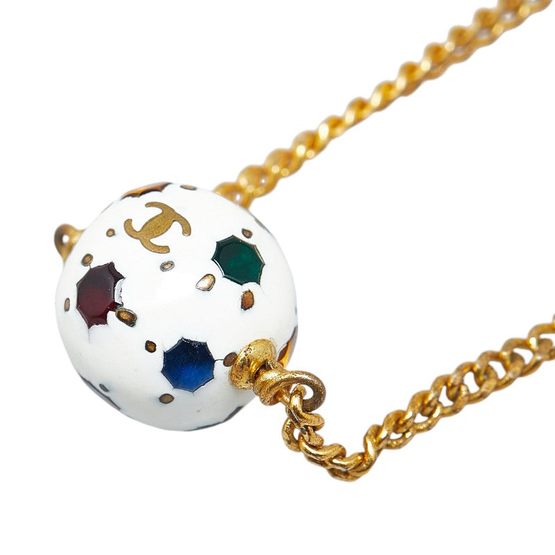 Top Quality Chanel Coco Mark Soccer Ball Motif Bracelet Gold White