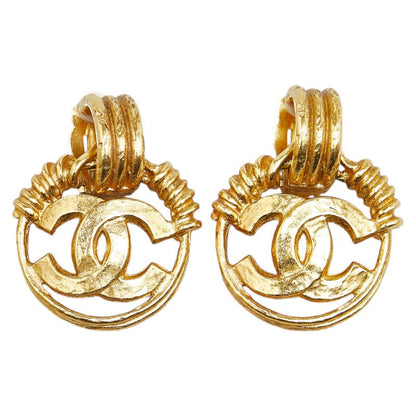 Top Quality Chanel Vintage Coco Mark Earrings Gold Plated