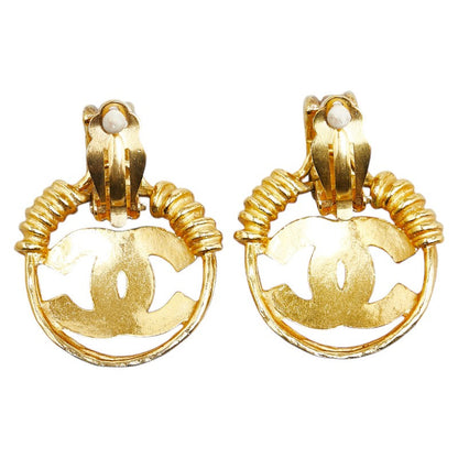 Top Quality Chanel Vintage Coco Mark Earrings Gold Plated