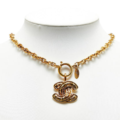 Top Quality Chanel Vintage Matelasse Coco Mark Necklace