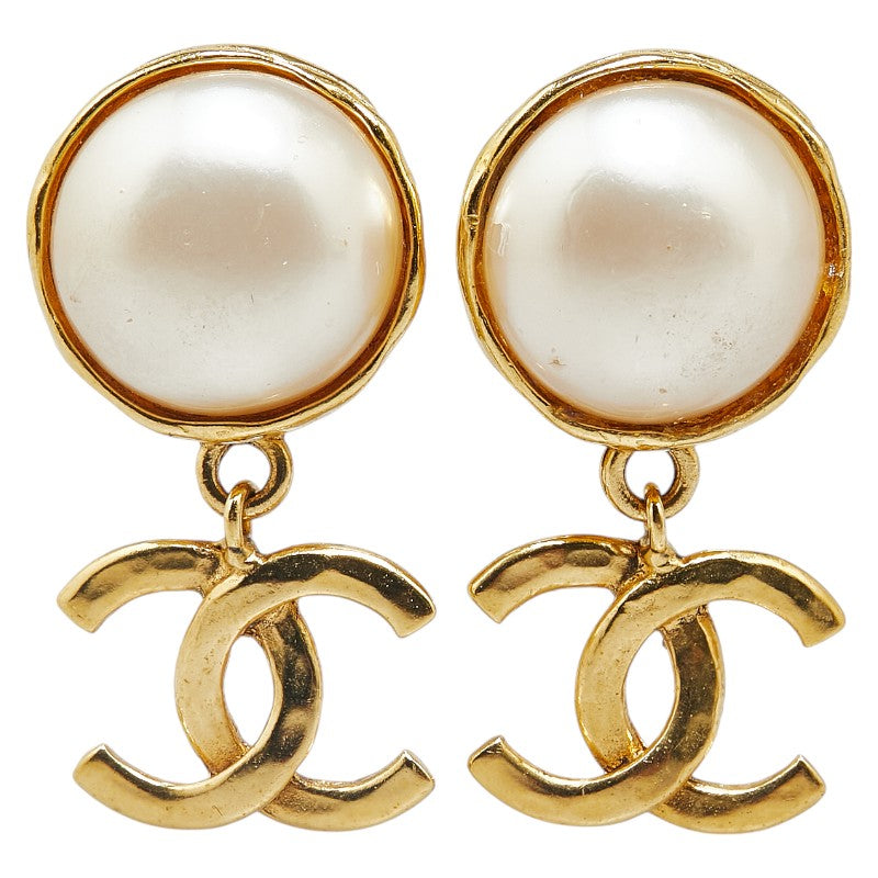 Top Quality Chanel Vintage Coco Mark Swing Earrings Gold