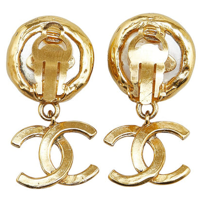 Top Quality Chanel Vintage Coco Mark Swing Earrings Gold