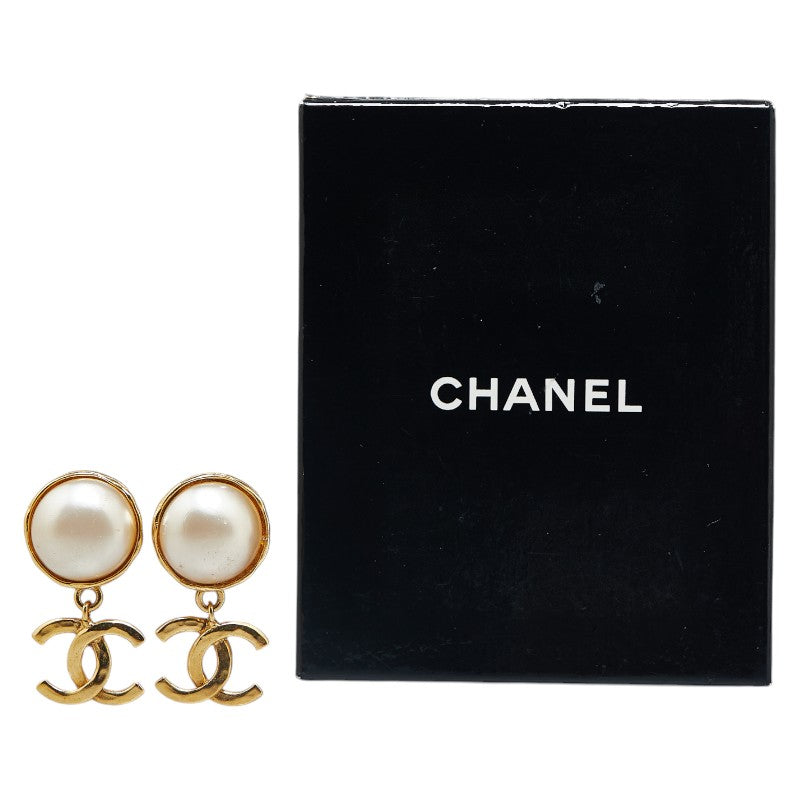 Top Quality Chanel Vintage Coco Mark Swing Earrings Gold
