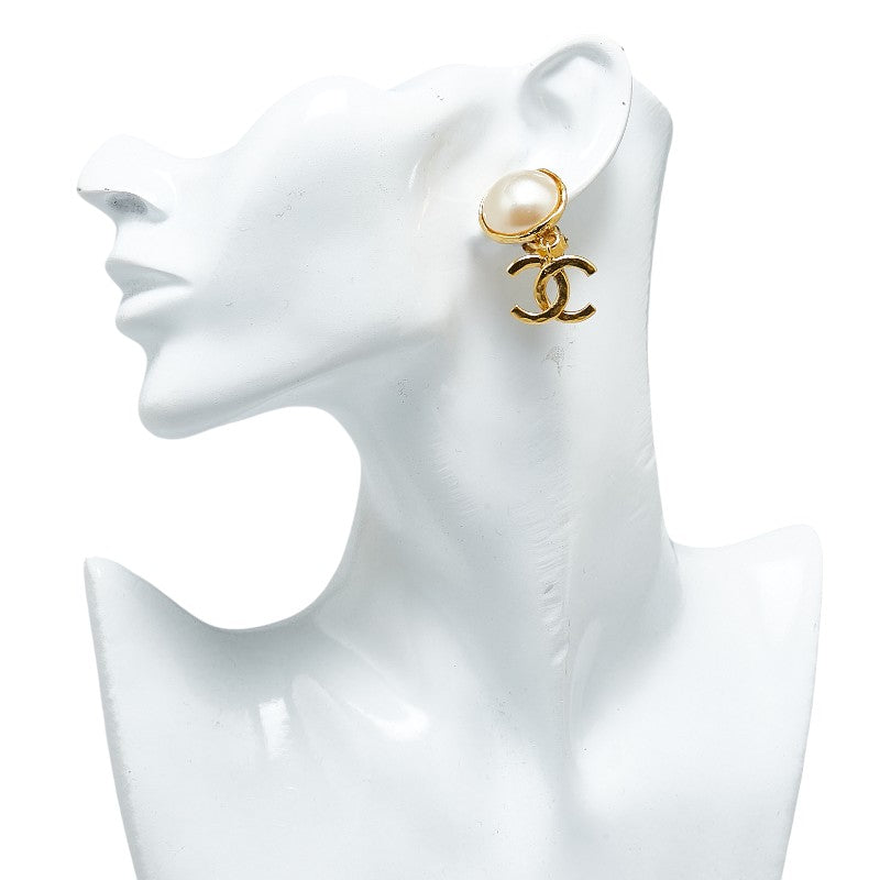 Top Quality Chanel Vintage Coco Mark Swing Earrings Gold