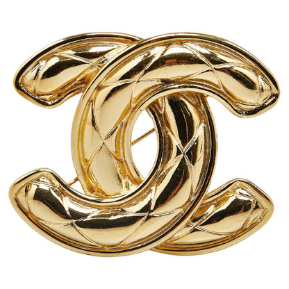 Top Quality Chanel Coco Mark Matelasse Brooch Gold