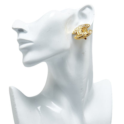 Top Quality Chanel Coco Mark Matelasse Earrings Gold