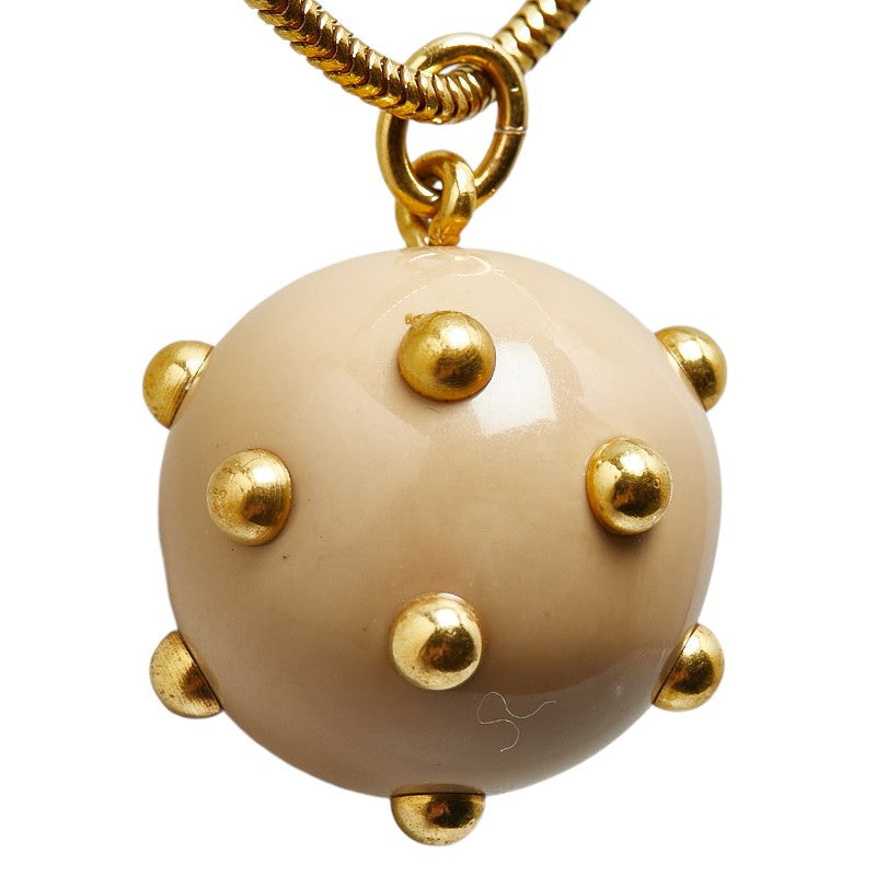 Top Quality Chanel Coco Ball Coco Mark Necklace Gold Plastic