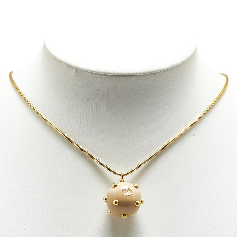 Top Quality Chanel Coco Ball Coco Mark Necklace Gold Plastic