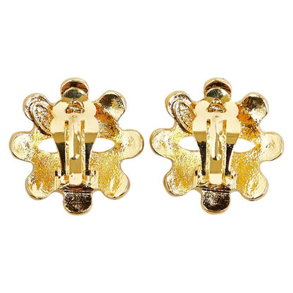 Top Quality Chanel Vintage Coco Mark Flower Earrings Gold
