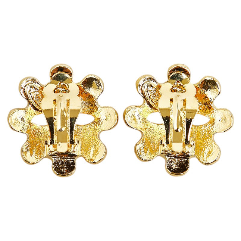 Top Quality Chanel Vintage Coco Mark Flower Earrings Gold