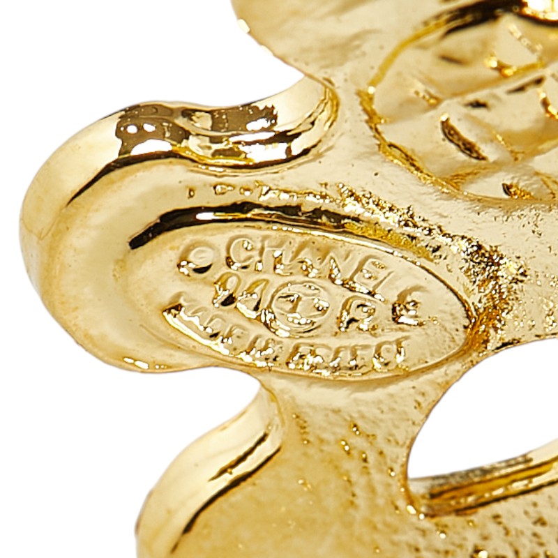 Top Quality Chanel Vintage Coco Mark Flower Earrings Gold