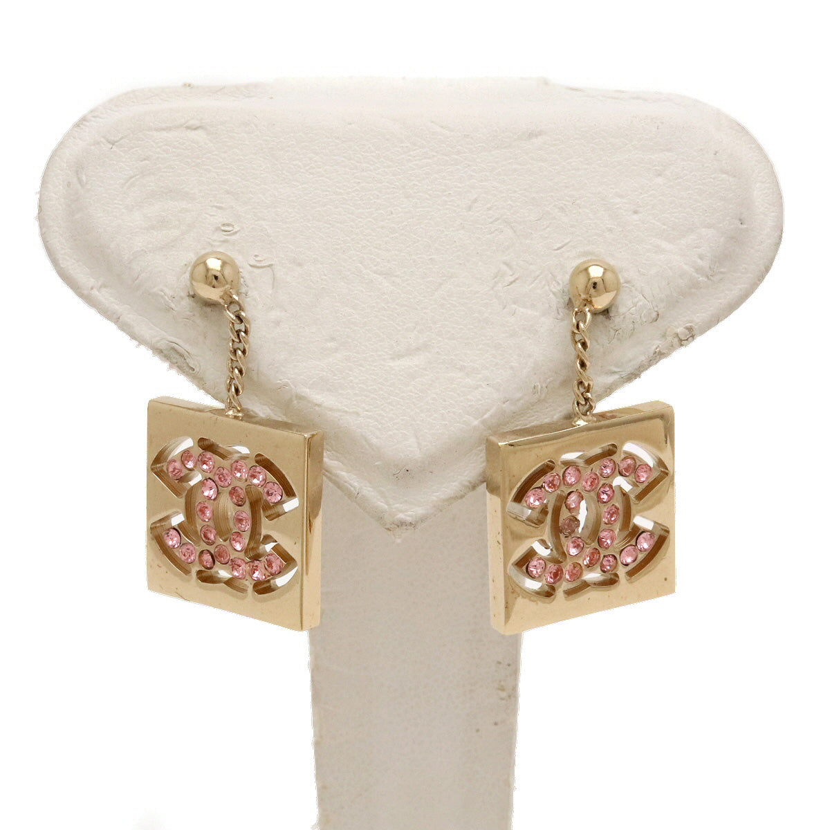 Top Quality Chanel Square Coco Mark Swing Earrings Gold
