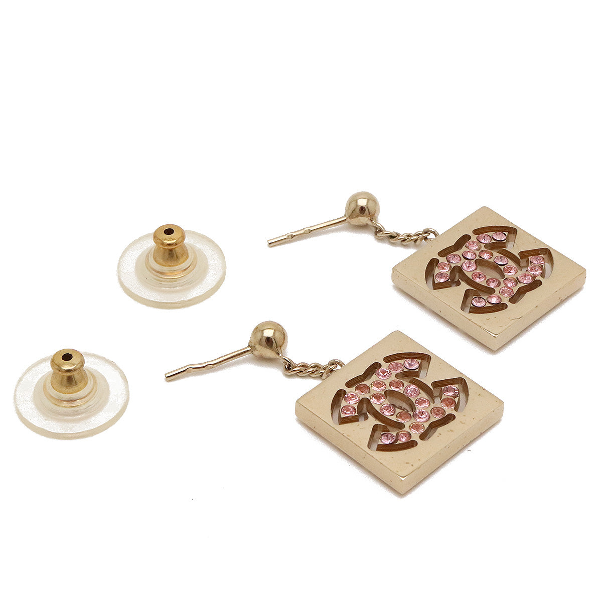 Top Quality Chanel Square Coco Mark Swing Earrings Gold