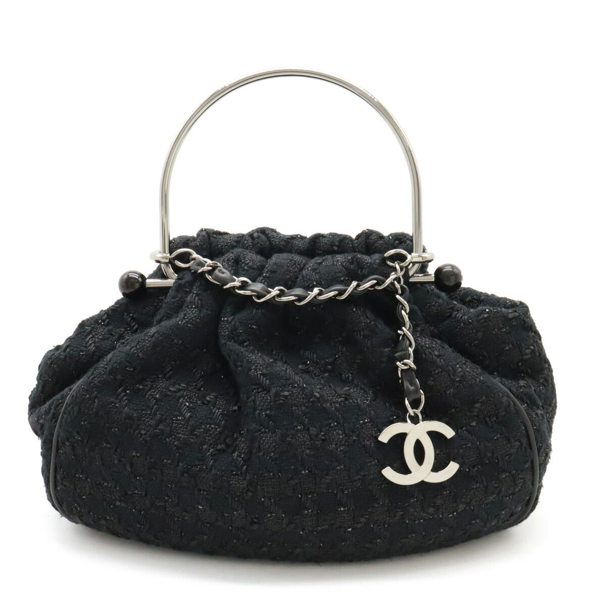 Top Quality Chanel Tweed Coco Charm Metal Handle Handbag