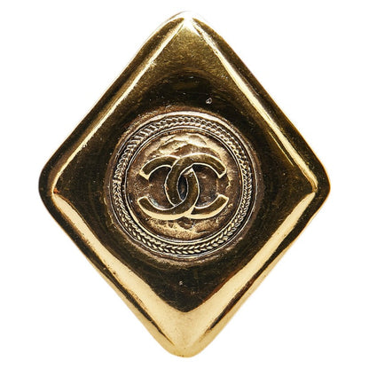 Top Quality Chanel Vintage Coco Mark Rhombus Brooch Gold