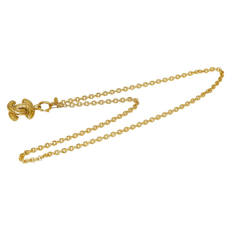 Top Quality Chanel Coco Mark Logo Gold Plated Necklace