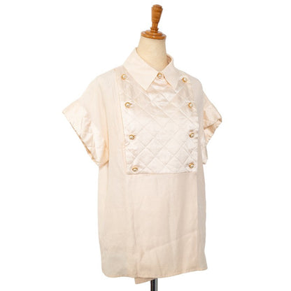 Top Quality Chanel Silk Quilted Pearl Blouse Shirt