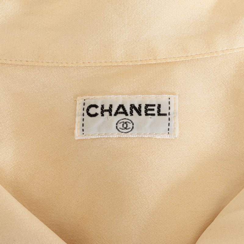 Top Quality Chanel Silk Long Sleeve Shirt with Pearl Button