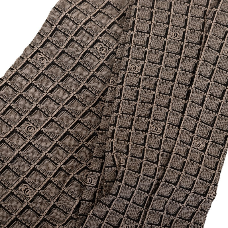 Top Quality Chanel Block Check Coco Mark Tights Gray Cotton