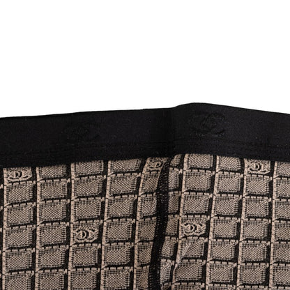 Top Quality Chanel Block Check Coco Mark Tights Gray Cotton