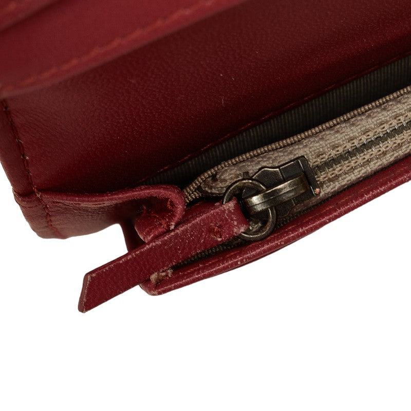 Top Quality Chanel Boy Long Wallet Wine Red Leather