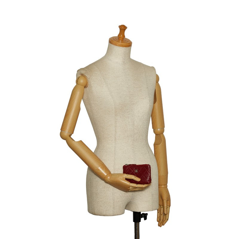 Top Quality Chanel Lambskin Coin Case Wine Red