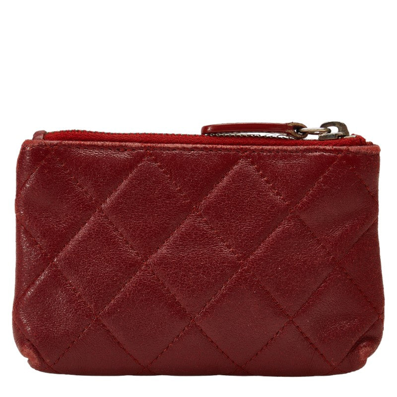 Top Quality Chanel Lambskin Coin Case Wine Red