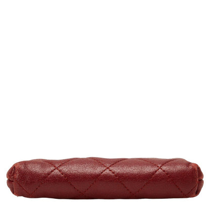 Top Quality Chanel Lambskin Coin Case Wine Red