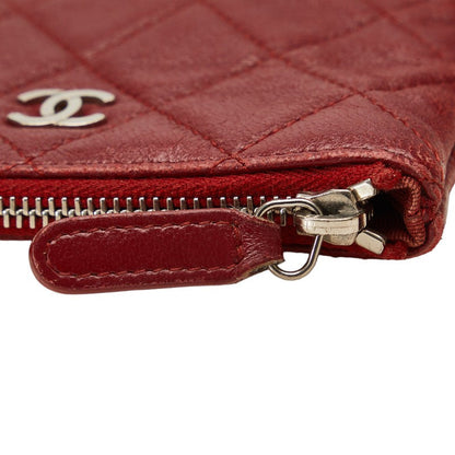 Top Quality Chanel Lambskin Coin Case Wine Red