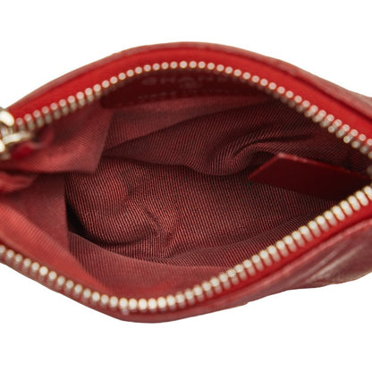 Top Quality Chanel Lambskin Coin Case Wine Red