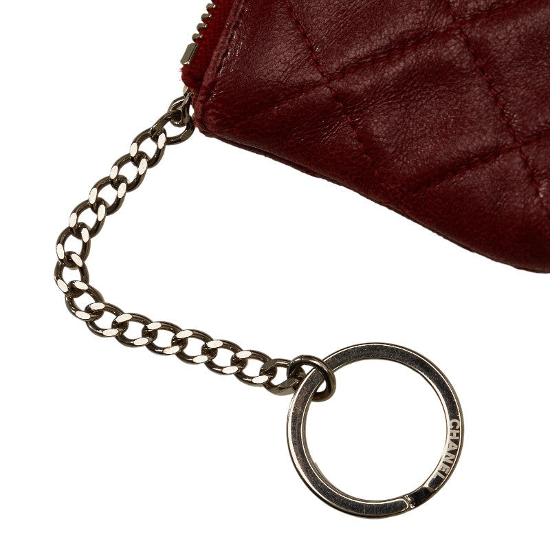 Top Quality Chanel Lambskin Coin Case Wine Red