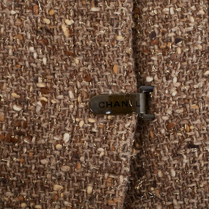 Top Quality Chanel Tweed Jacket Beige Wool Nylon