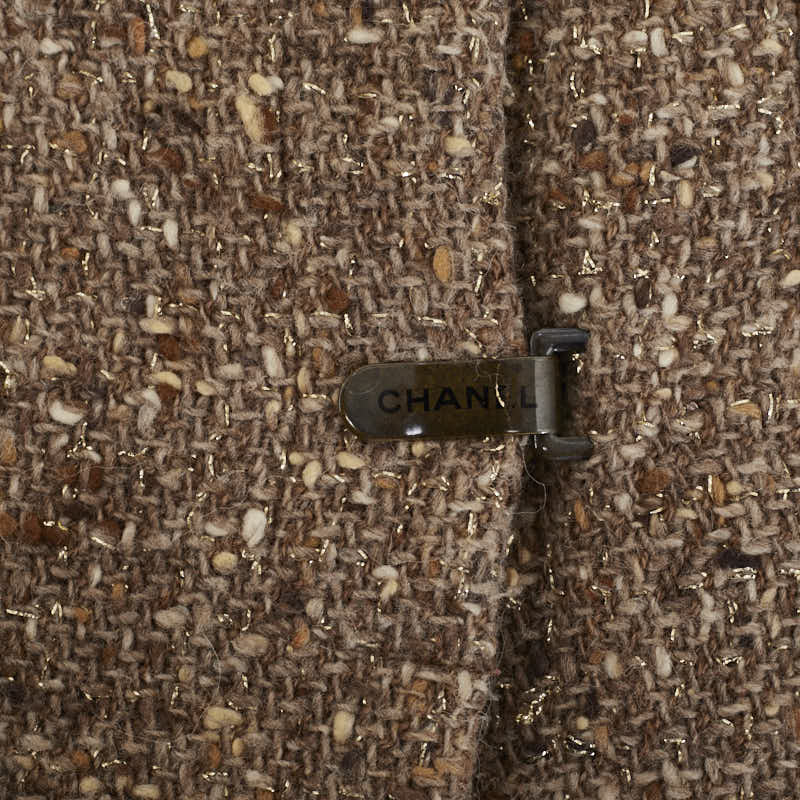 Top Quality Chanel Tweed Jacket Beige Wool Nylon