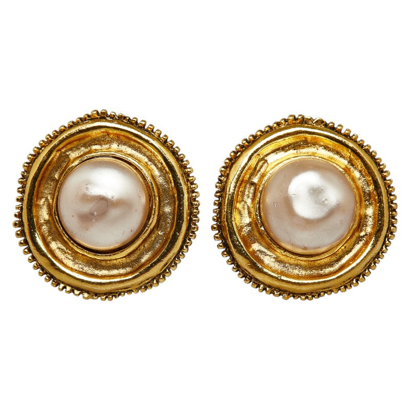 Top Quality Chanel Pearl Earrings Gold Plated Clip-on