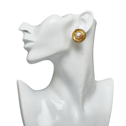 Top Quality Chanel Pearl Earrings Gold Plated Clip-on