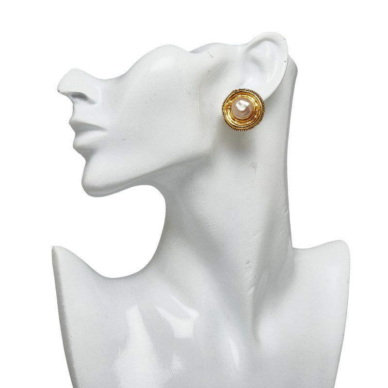 Top Quality Chanel Pearl Earrings Gold Plated Clip-on