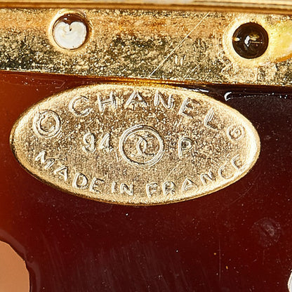 Top Quality Chanel Vintage Coco Mark Brooch Gold Plated