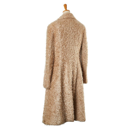 Top Quality Chanel Coco Mark Long Coat Silk Wool Nylon