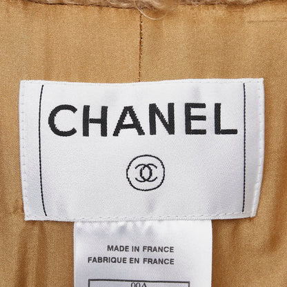 Top Quality Chanel Coco Mark Long Coat Silk Wool Nylon