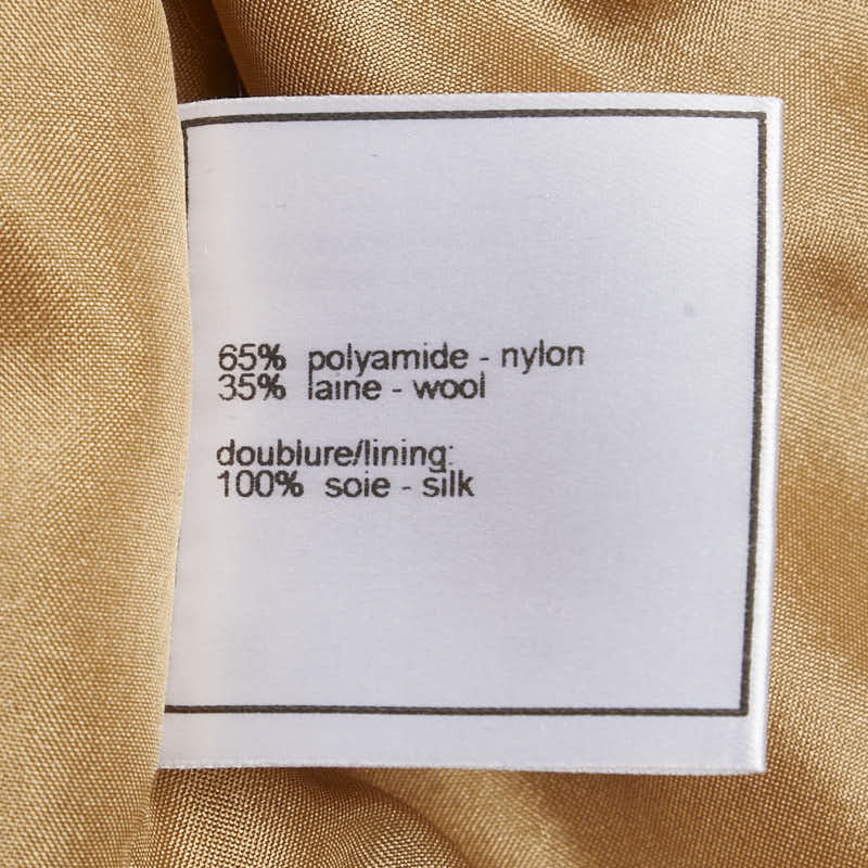 Top Quality Chanel Coco Mark Long Coat Silk Wool Nylon